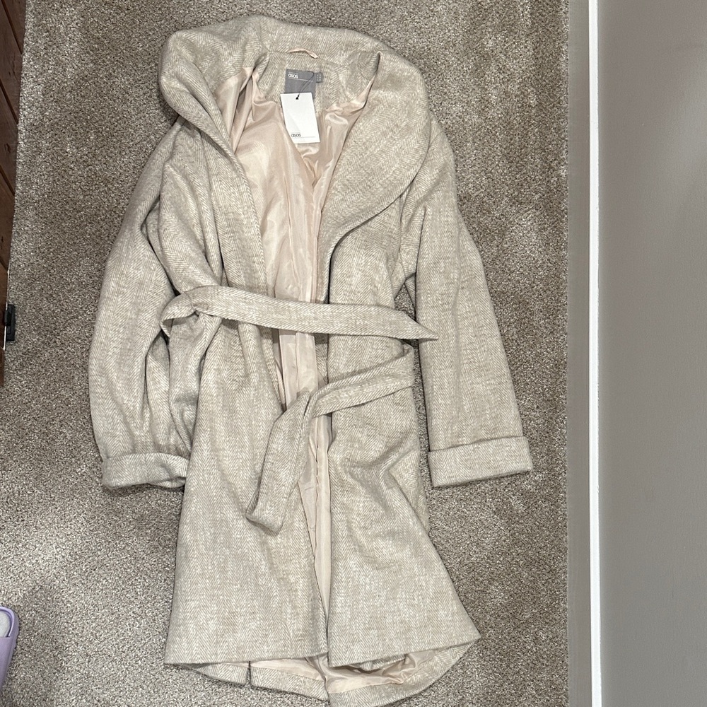 ASOS Textured Cream Trench Coat
